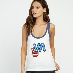 RVCA Peace Off Ringer Tank Top XL